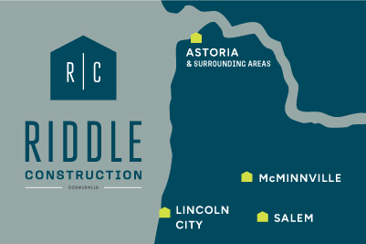 Riddle Construction - Map of Office Locations on the Oregon Coast and Willamette Valley