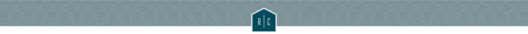 WC-RiddleConstruction-Process_PatternHdr - Riddle Construction R | C - Riddle Construction R | C Teal patterned header banner with a central hexagon logo containing the letters R and C.